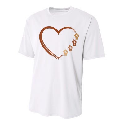 Black History Diversity Heart Performance Sprint T-Shirt