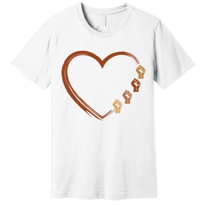 Black History Diversity Heart Premium T-Shirt