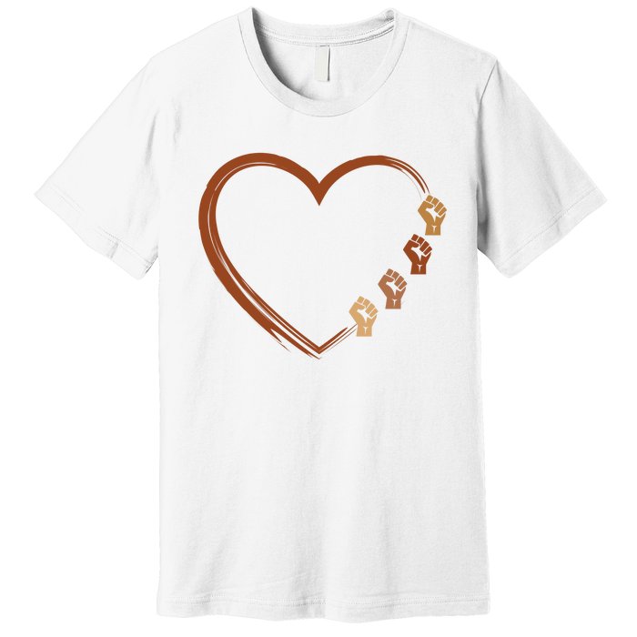 Black History Diversity Heart Premium T-Shirt