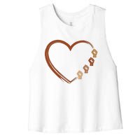 Black History Diversity Heart Women's Racerback Cropped Tank