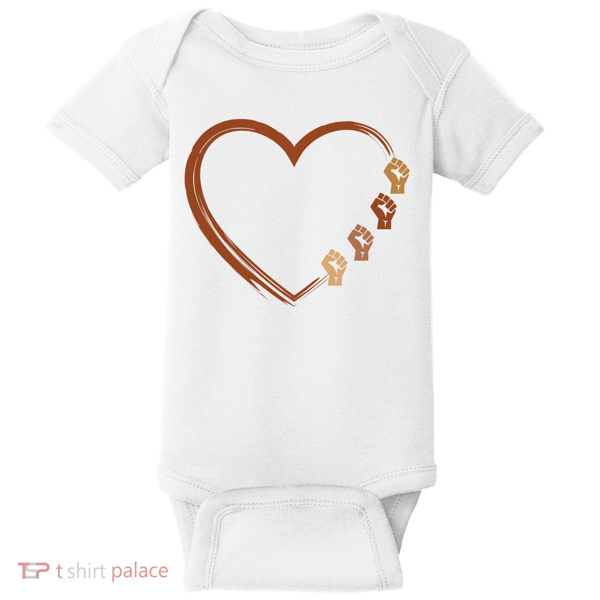 Black History Diversity Heart Baby Bodysuit