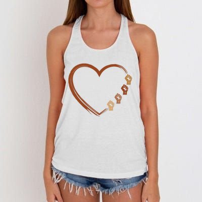 Black History Diversity Heart Women's Knotted Racerback Tank