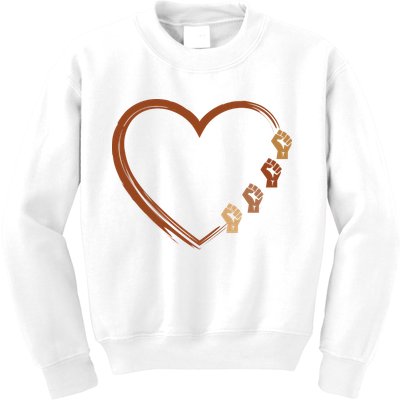 Black History Diversity Heart Kids Sweatshirt