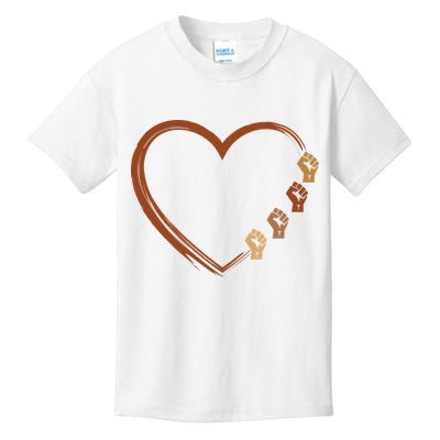 Black History Diversity Heart Kids T-Shirt