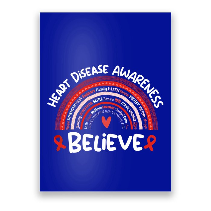 Believe Heart Disease Awareness Month Gift Heart Disease Gift Poster