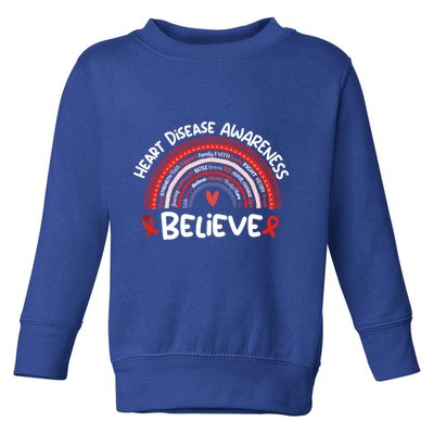 Believe Heart Disease Awareness Month Gift Heart Disease Gift Toddler Sweatshirt