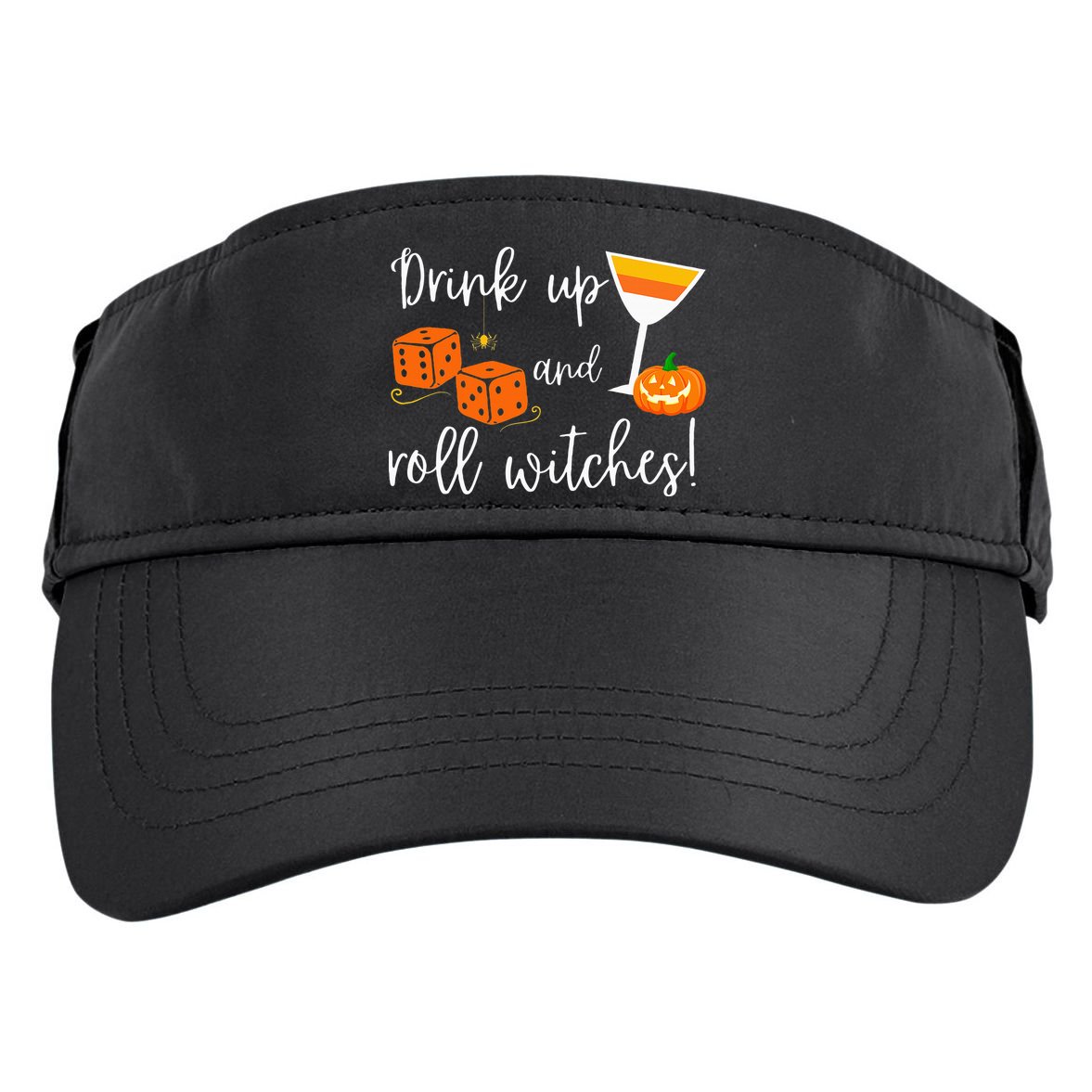 Bunco Halloween Drink Up and Roll Witches Adult Drive Performance Visor