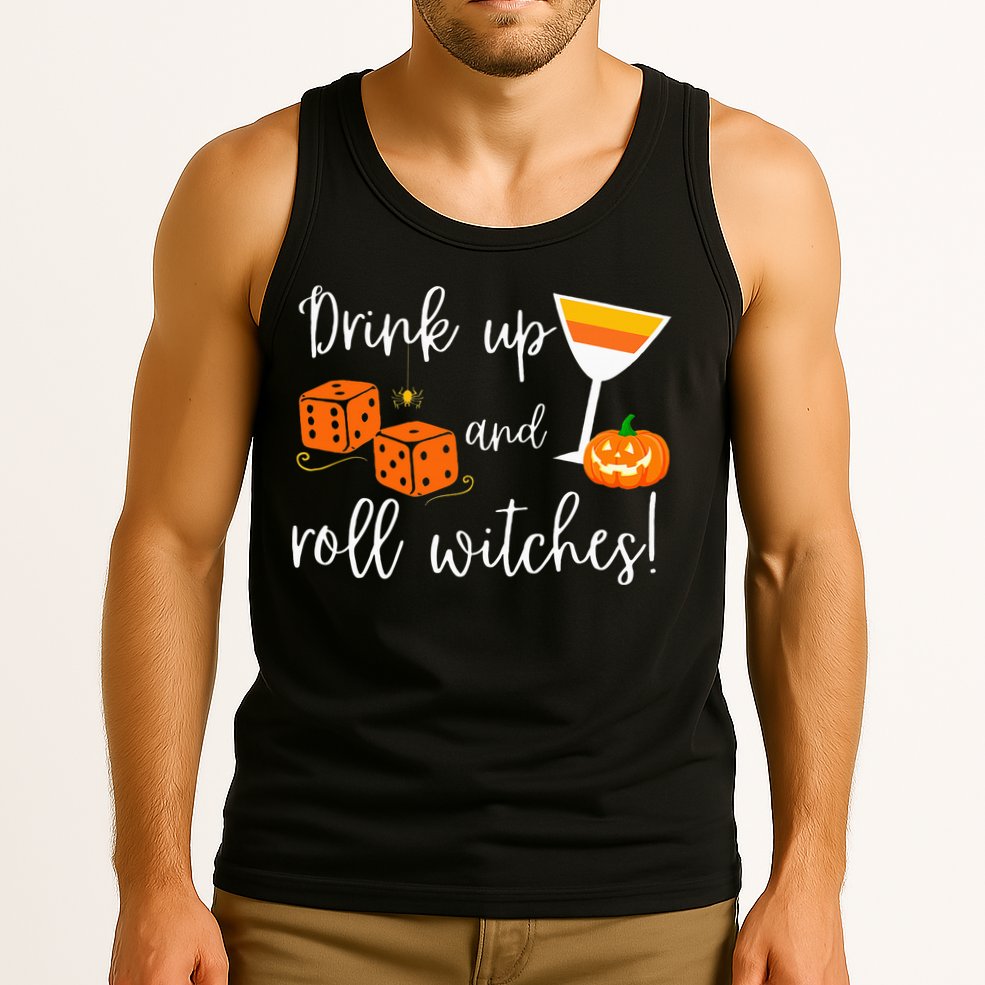 Bunco Halloween Drink Up and Roll Witches Tank Top