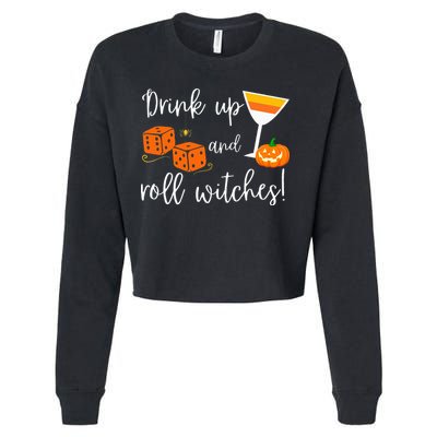 Bunco Halloween Drink Up and Roll Witches Cropped Pullover Crew