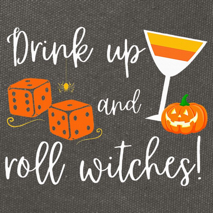 Bunco Halloween Drink Up and Roll Witches Cotton Canvas Backpack
