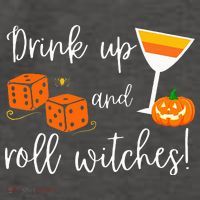 Bunco Halloween Drink Up and Roll Witches Vector Backpack