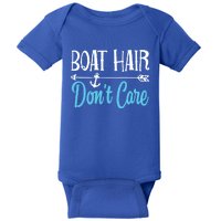 Boat Hair Don't Care Meaningful Gift Boating Sailing Lake Fishing Men Baby Bodysuit