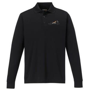 Beagle Heartbeat Dog Lover Funny Performance Long Sleeve Polo