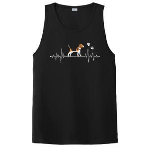 Beagle Heartbeat Dog Lover Funny PosiCharge Competitor Tank