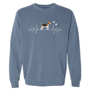 Beagle Heartbeat Dog Lover Funny Garment-Dyed Sweatshirt