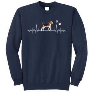 Beagle Heartbeat Dog Lover Funny Sweatshirt