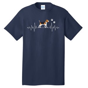 Beagle Heartbeat Dog Lover Funny Tall T-Shirt