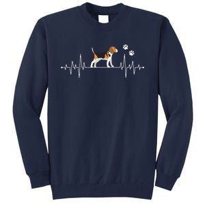 Beagle Heartbeat Dog Lover Funny Tall Sweatshirt