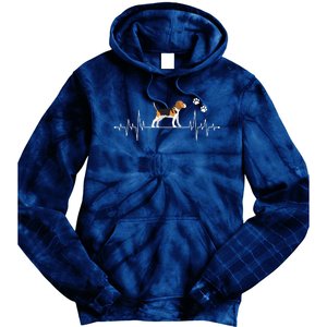 Beagle Heartbeat Dog Lover Funny Tie Dye Hoodie