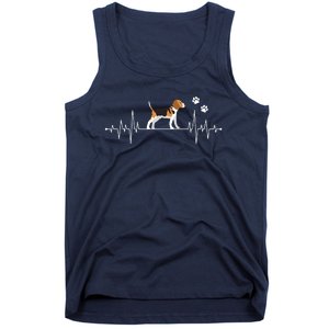 Beagle Heartbeat Dog Lover Funny Tank Top