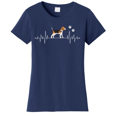 Beagle Heartbeat Dog Lover Funny Women's T-Shirt