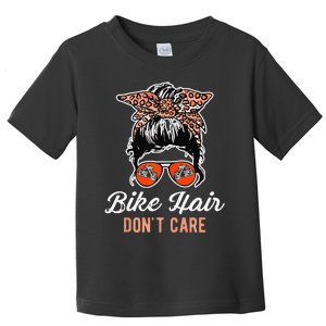 Bike Hair Don't Care Motorcycle Rider Biker Toddler T-Shirt