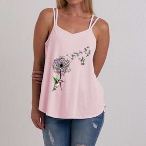 Bird Hummingbird Dandelion Flowers Gift Meaningful Gift Women's Strappy Tank