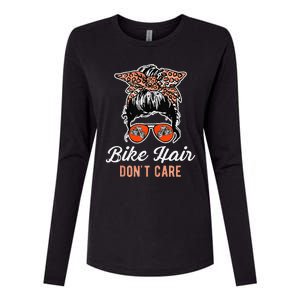 Bike Hair Dont Care Motorcycle Rider Biker Womens Cotton Relaxed Long Sleeve T-Shirt