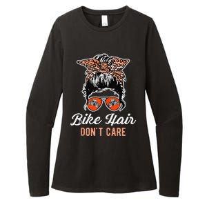 Bike Hair Dont Care Motorcycle Rider Biker Womens CVC Long Sleeve Shirt