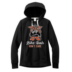 Bike Hair Dont Care Motorcycle Rider Biker Women's Fleece Hoodie