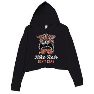 Bike Hair Dont Care Motorcycle Rider Biker Crop Fleece Hoodie