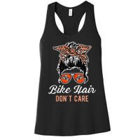 Bike Hair Dont Care Motorcycle Rider Biker Women's Racerback Tank