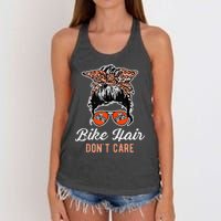 Bike Hair Dont Care Motorcycle Rider Biker Women's Knotted Racerback Tank