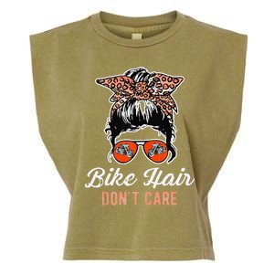 Bike Hair Dont Care Motorcycle Rider Biker Garment-Dyed Women's Muscle Tee