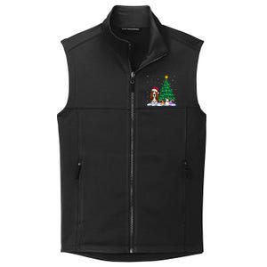 Basset Hound Dog Xmas Tree Lights Reindeer Hat Christmas Collective Smooth Fleece Vest