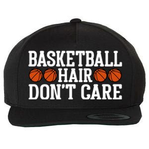 Basketball Hair Don't Care Gift For Basketball Fan Sport Team Wool Snapback Cap