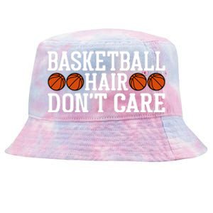 Basketball Hair Don't Care Gift For Basketball Fan Sport Team Tie-Dyed Bucket Hat