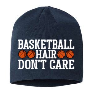 Basketball Hair Don't Care Gift For Basketball Fan Sport Team Sustainable Beanie