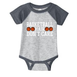 Basketball Hair Don't Care Gift For Basketball Fan Sport Team Infant Baby Jersey Bodysuit