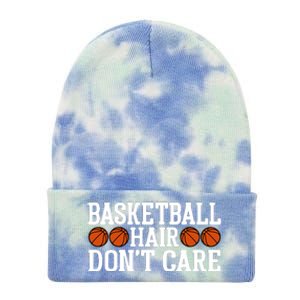 Basketball Hair Don't Care Gift For Basketball Fan Sport Team Tie Dye 12in Knit Beanie