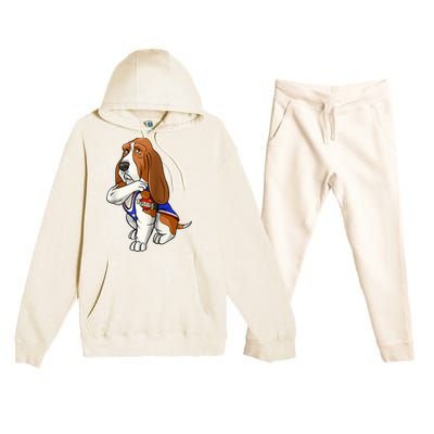 Basset Hound Dog Love Mom Puppy Owner Premium Hooded Sweatsuit Set