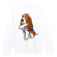 Basset Hound Dog Love Mom Puppy Owner Premium Crewneck Sweatshirt