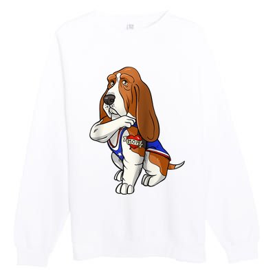 Basset Hound Dog Love Mom Puppy Owner Premium Crewneck Sweatshirt