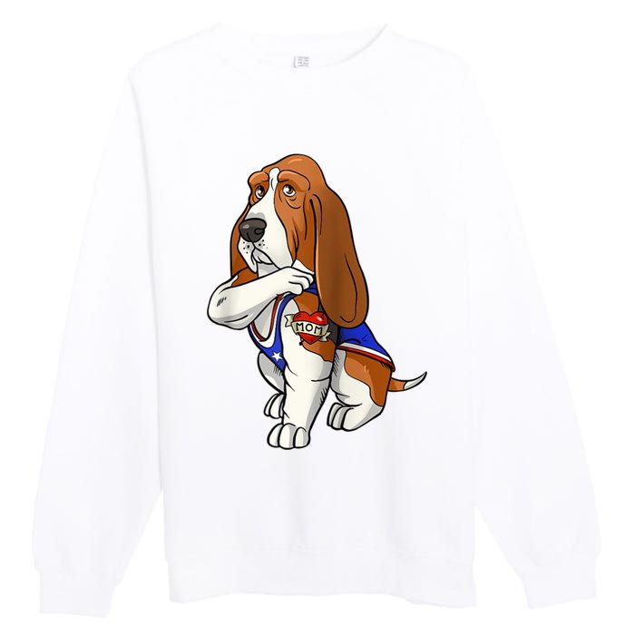 Basset Hound Dog Love Mom Puppy Owner Premium Crewneck Sweatshirt