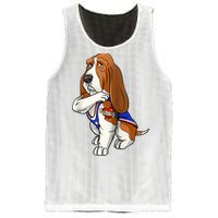 Basset Hound Dog Love Mom Puppy Owner Mesh Reversible Basketball Jersey Tank