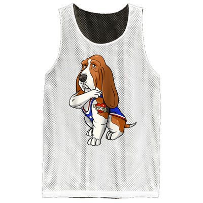 Basset Hound Dog Love Mom Puppy Owner Mesh Reversible Basketball Jersey Tank