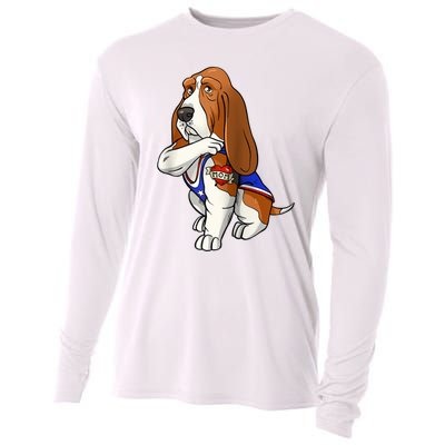 Basset Hound Dog Love Mom Puppy Owner Cooling Performance Long Sleeve Crew