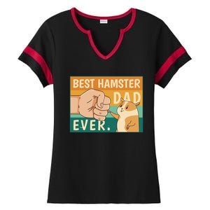 Best Hamster Dad Ever Retro Ladies Halftime Notch Neck Tee