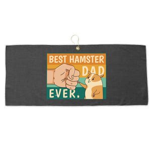 Best Hamster Dad Ever Retro Large Microfiber Waffle Golf Towel