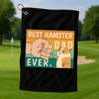 Best Hamster Dad Ever Retro Golf Towel